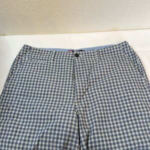 Men's Chaps Blue Plaid Flat Front Shorts - Size 36